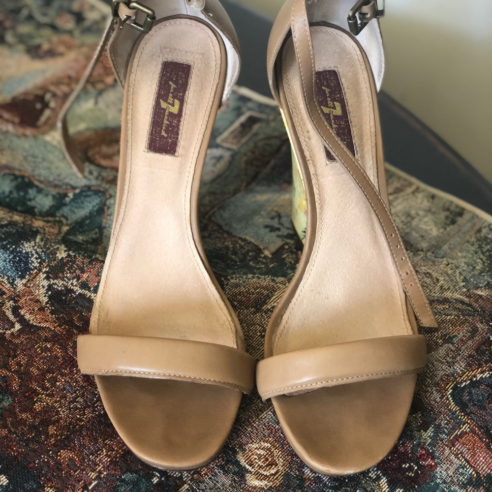 7 For All Mankind Floral Sandals